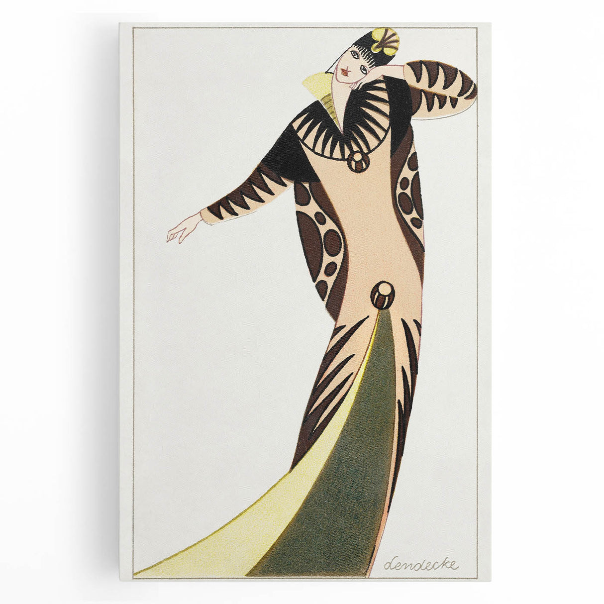 Stylish Art Deco Fashion Wall Art – Bold 1920s Illustration in Earth Tones