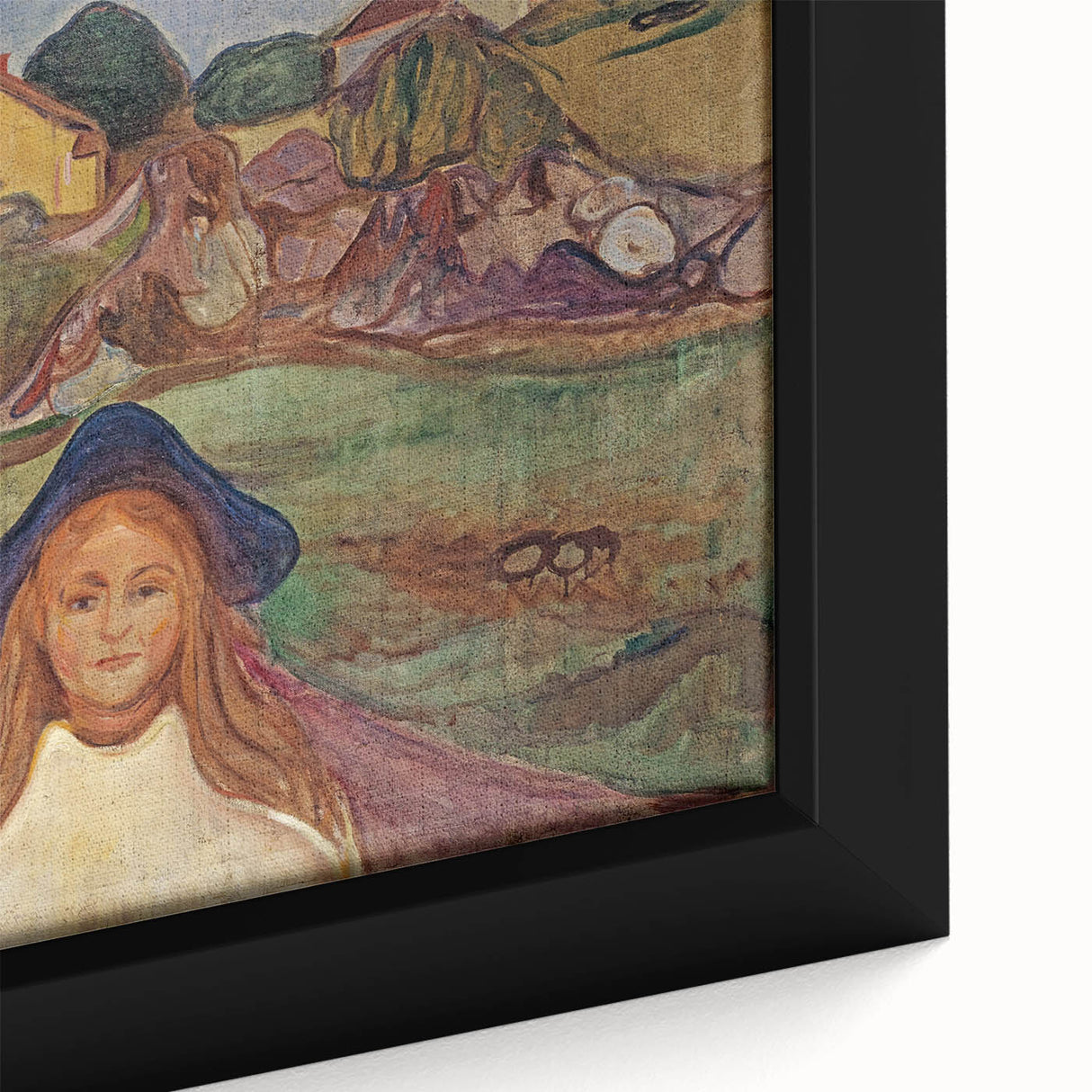 Expressionist Art: Road in Åsgårdstrand Vibrant Canvas Print