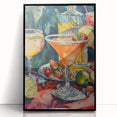 Large abstract wall art featuring swirling patterns in muted earth tones on a framed acrylic.