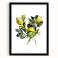 Extra large abstract art print featuring textured fruits in vibrant colors, framed with a black mat.