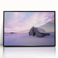 Black-framed acrylic artwork featuring a serene landscape scene, showcasing vibrant colors and intricate details, perfect for enhancing home decor.
