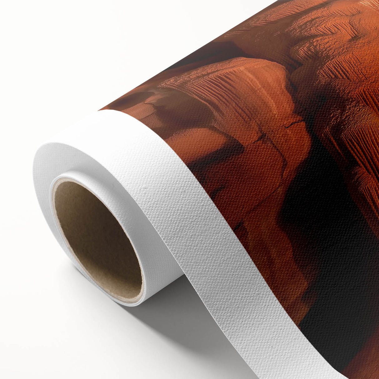 Stunning rolled canvas artwork depicting vibrant canyons with rich colors and intricate details, perfect for adding a touch of nature-inspired decor to any space.