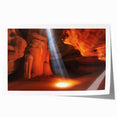 Stunning landscape print showcasing vibrant canyons in rich colors, rolled and ready for display, perfect for adding a nature-inspired touch to any decor.