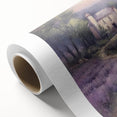 Landscape wall art on rolled canvas showcasing vibrant green countryside scenery with rolling hills, blue sky, and white clouds, ideal for home decor.