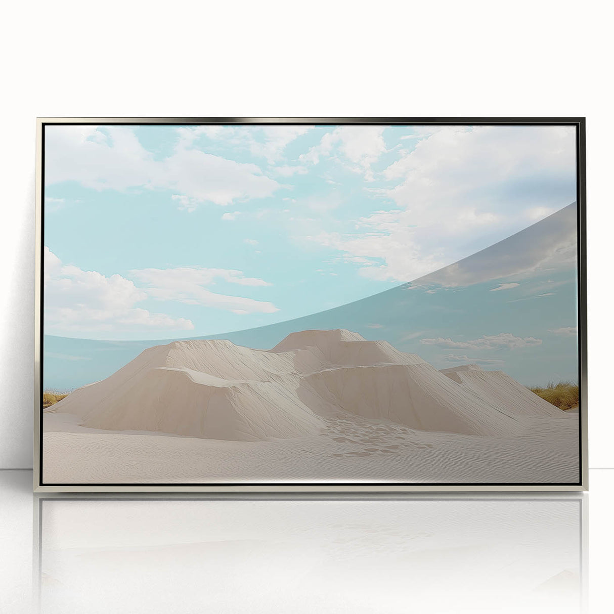 Framed acrylic wall art showcasing a vibrant desert landscape with rich colors and intricate details, perfect for enhancing modern home decor.