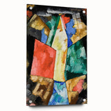 Modern Wall Art: Bold Abstract Composition in Blue, Yellow, and Green
