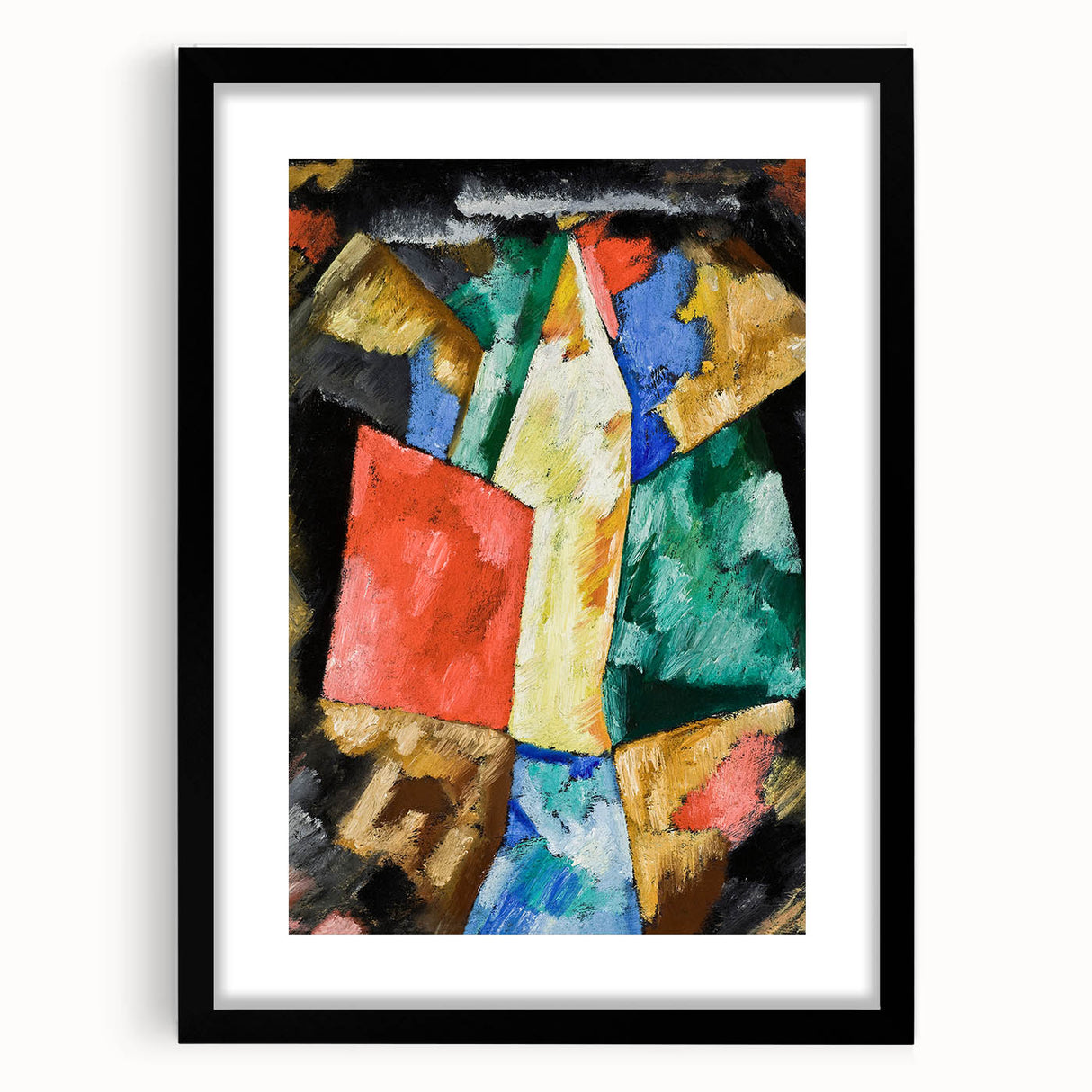 Modern Wall Art: Bold Abstract Composition in Blue, Yellow, and Green