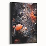 Black and white framed canvas featuring a close-up landscape, ideal for bedroom wall decor.