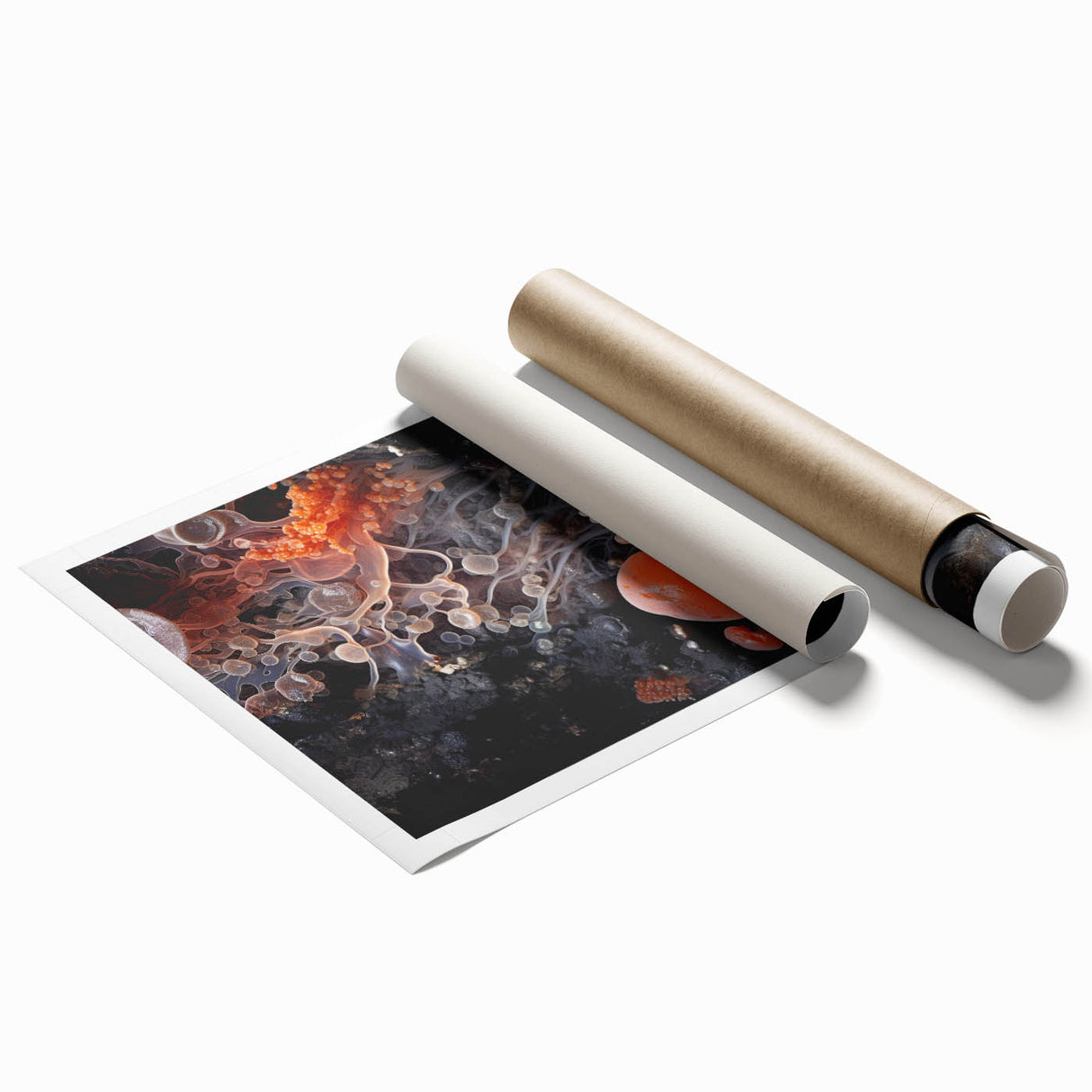 Extra-large rolled print featuring close-up floral elements in soft pastel shades, suitable for classy bathroom wall art.