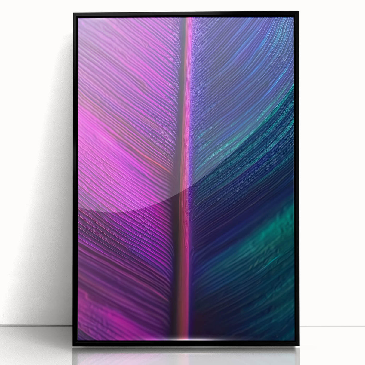 Large abstract wall art featuring swirling blue and green patterns on a framed acrylic, suitable for modern art wall decor.