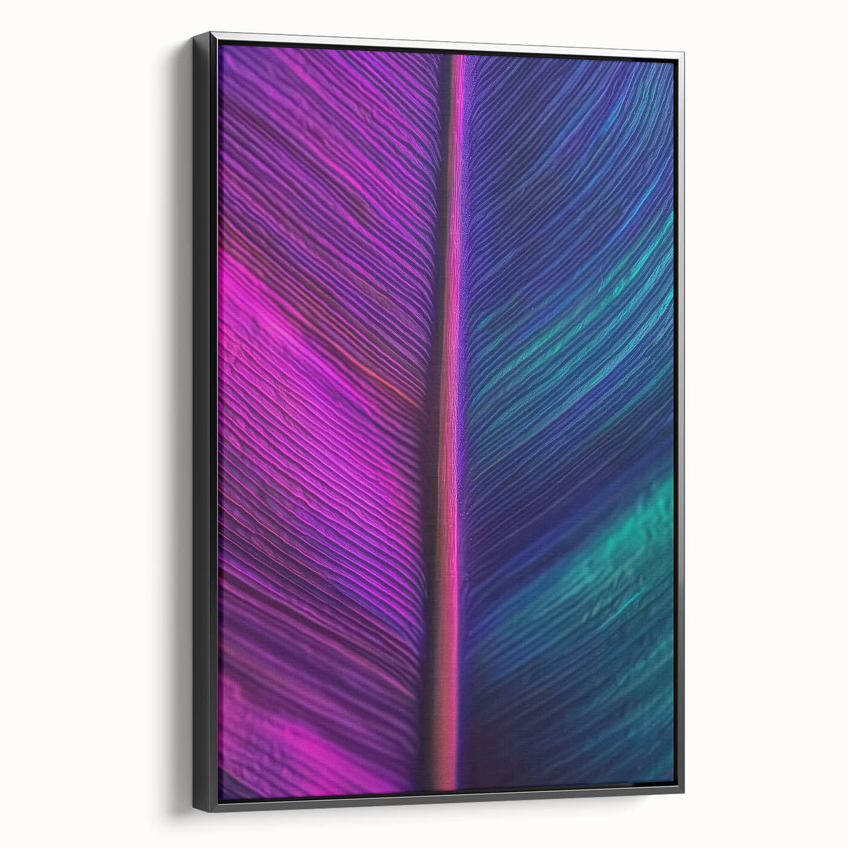 Black and white landscape art painting on framed canvas, featuring close-up nature elements, ideal for bedroom wall art.