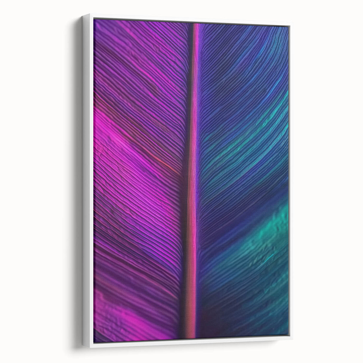 Extra large vintage poster art of colorful nature elements on a framed canvas, ideal for living room decor.