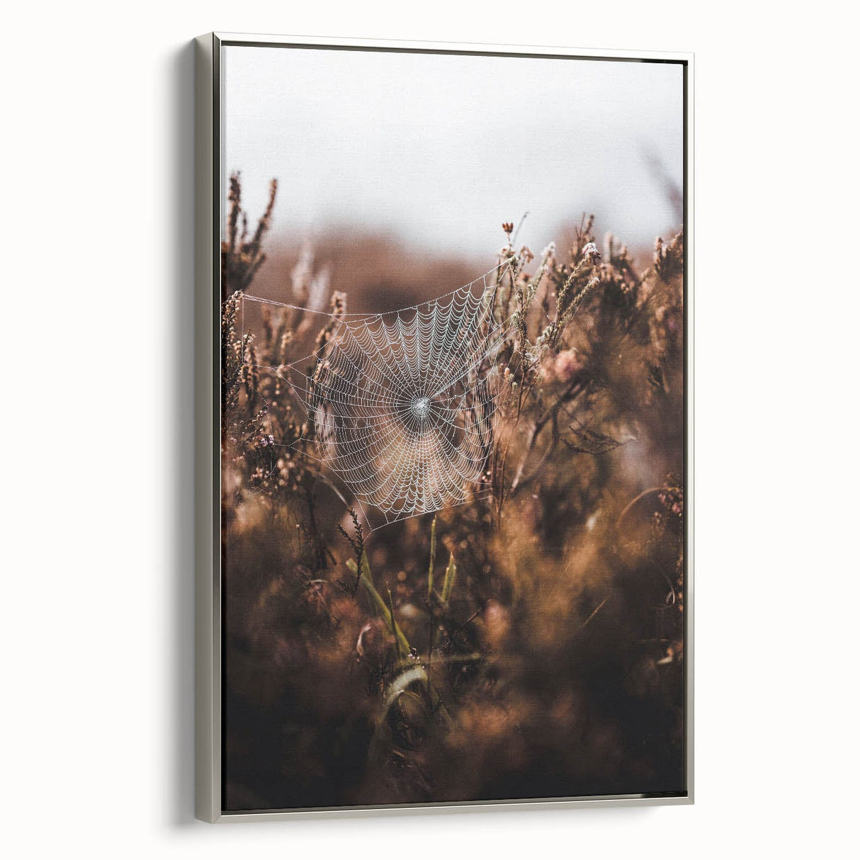 Framed canvas featuring a vintage poster-style landscape art painting with colorful autumn trees and a black background.