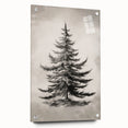 Winter-themed large abstract wall art on acrylic glass, featuring cool blue and white tones.