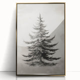 Winter-themed mid-century modernist art on a framed acrylic print with gold tones, ideal for nursery wall decor.
