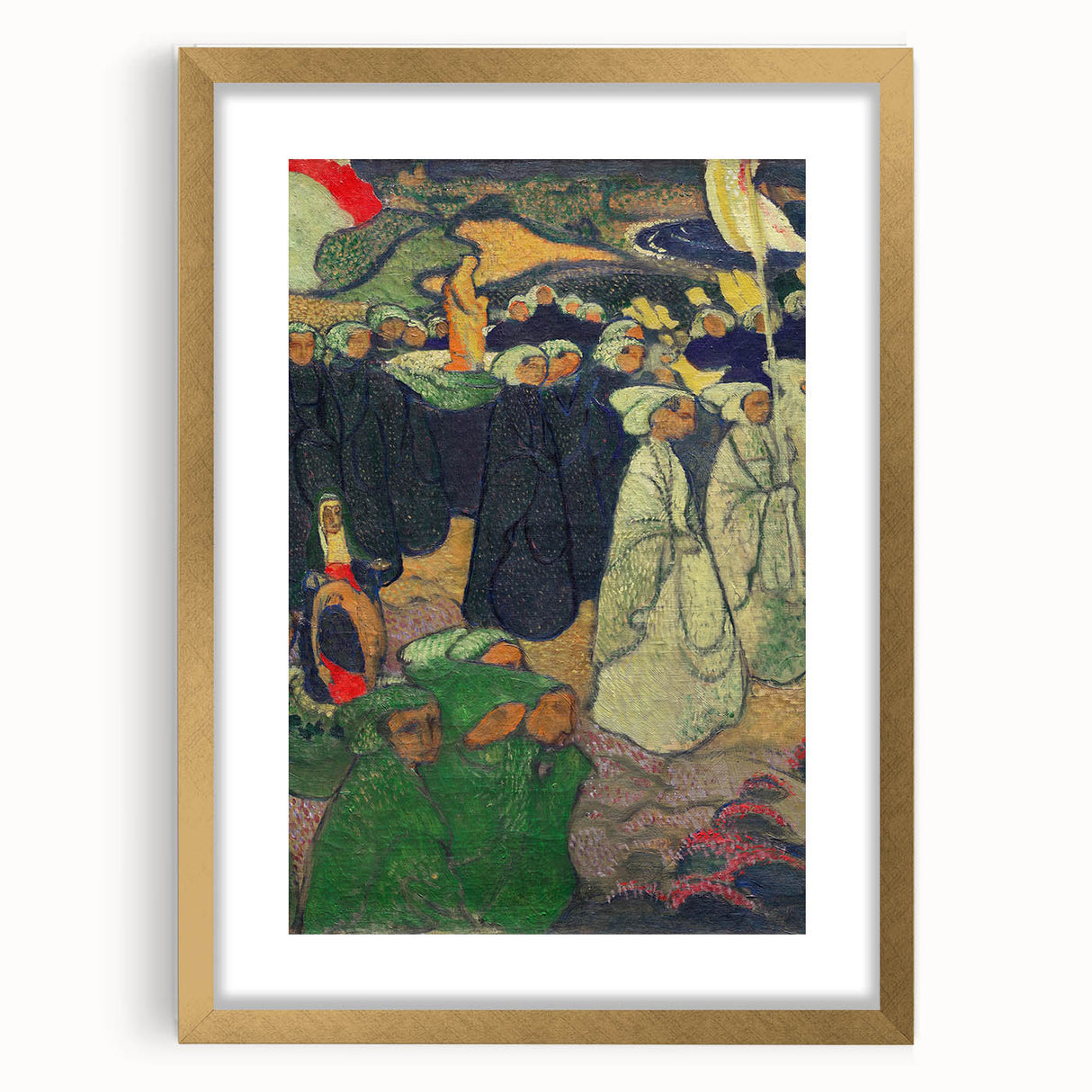 Modern Wall Art - Vibrant Procession Scene with Rich Colors