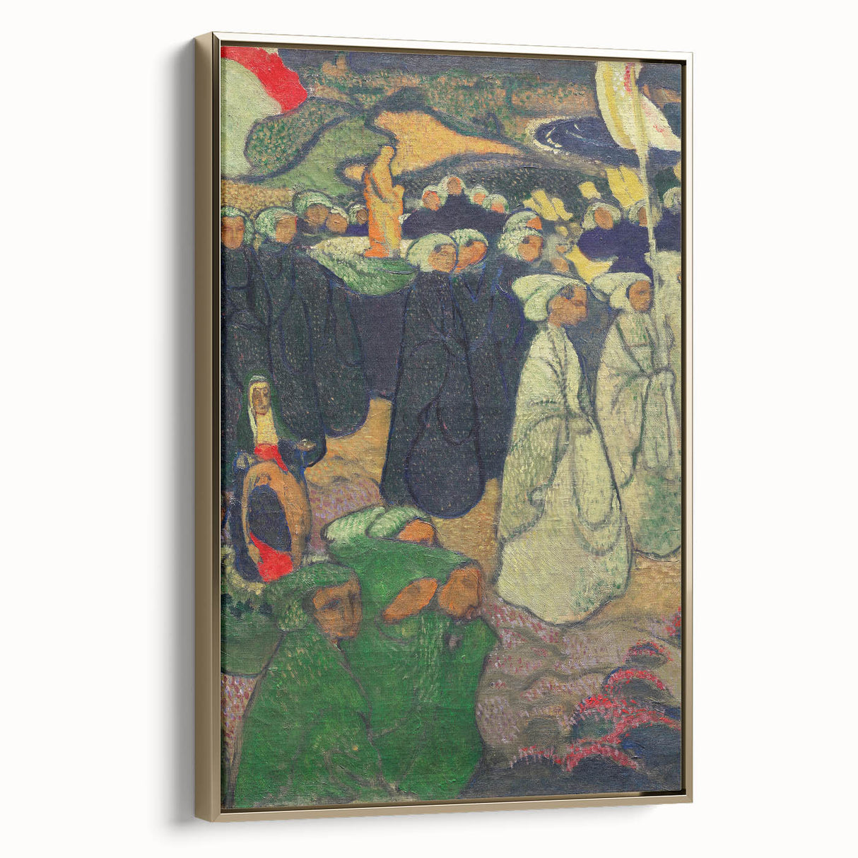 Modern Wall Art - Vibrant Procession Scene with Rich Colors