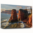 Acrylic glass artwork showcasing a stunning landscape view of cliffs, featuring vibrant colors and detailed textures, perfect for modern home decor.