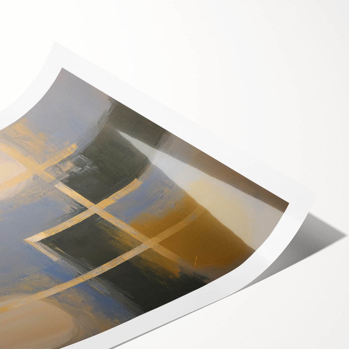 Large Bedroom Wall Decor – Abstract Gold and Gray Canvas Art