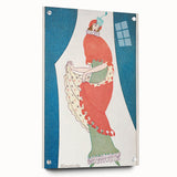 Vibrant Art Deco Wall Art – Bold 1920s Fashion Illustration in Red & Teal