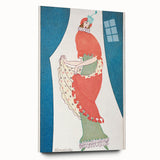 Vibrant Art Deco Wall Art – Bold 1920s Fashion Illustration in Red & Teal