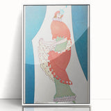 Vibrant Art Deco Wall Art – Bold 1920s Fashion Illustration in Red & Teal