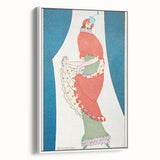 Vibrant Art Deco Wall Art – Bold 1920s Fashion Illustration in Red & Teal