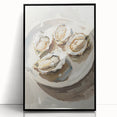 Large abstract wall art featuring assorted food dishes in bold colors on a framed acrylic, ideal for modern kitchen decor.