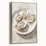 Framed canvas depicting vintage poster art of various food dishes in black and gold, ideal for bedroom wall art.