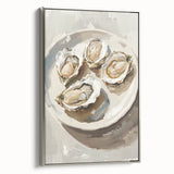 Framed canvas featuring a vintage poster of colorful food dishes, ideal for kitchen wall decor.