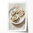 Extra large rolled print featuring an assortment of detailed food dishes in pastel shades, ideal for dining room wall art.