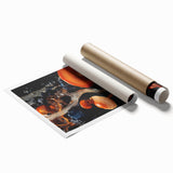 Extra large rolled print featuring close-up floral elements in natural colors, ideal for classy bathroom wall art.