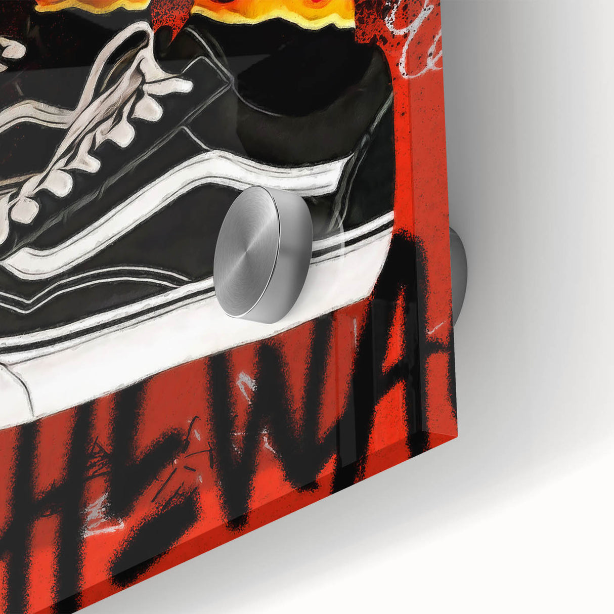 Vans Pop Art Wall Art - Bold Flame Sneakers Canvas Print