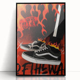 Vans Pop Art Wall Art - Bold Flame Sneakers Canvas Print