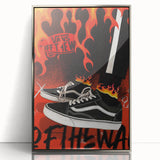 Vans Pop Art Wall Art - Bold Flame Sneakers Canvas Print