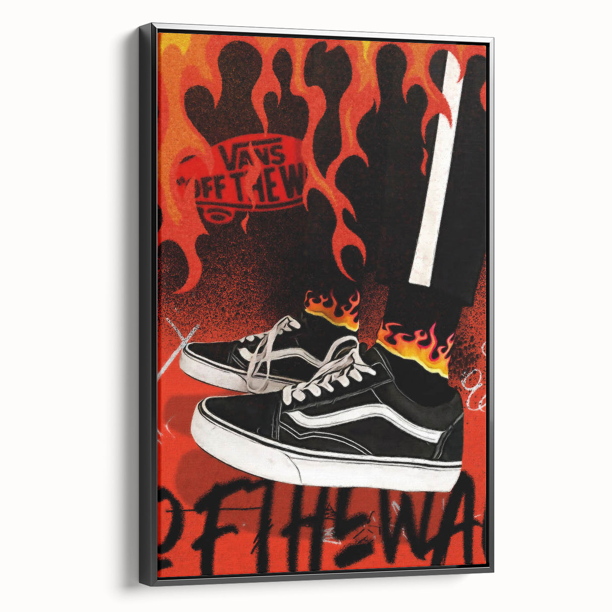 Vans Pop Art Wall Art - Bold Flame Sneakers Canvas Print
