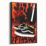 Vans Pop Art Wall Art - Bold Flame Sneakers Canvas Print