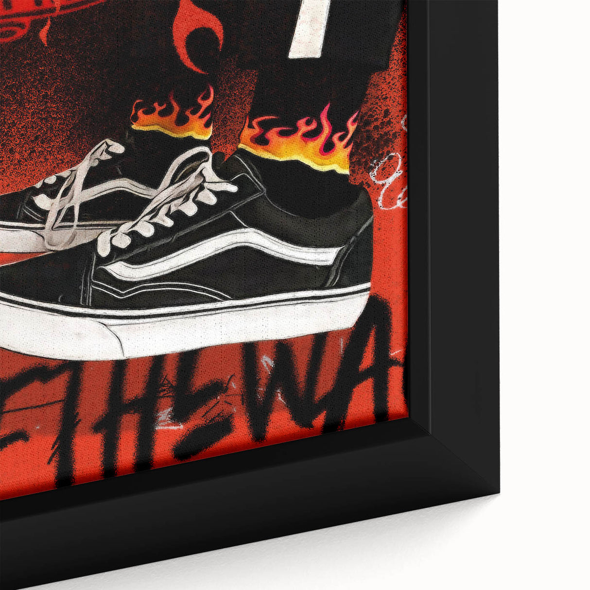 Vans Pop Art Wall Art - Bold Flame Sneakers Canvas Print