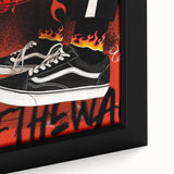 Vans Pop Art Wall Art - Bold Flame Sneakers Canvas Print