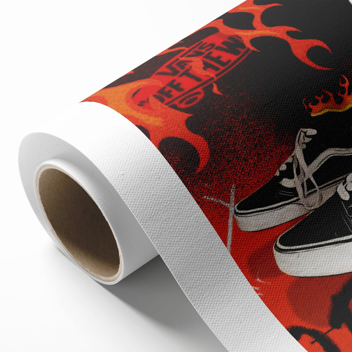 Vans Pop Art Wall Art - Bold Flame Sneakers Canvas Print