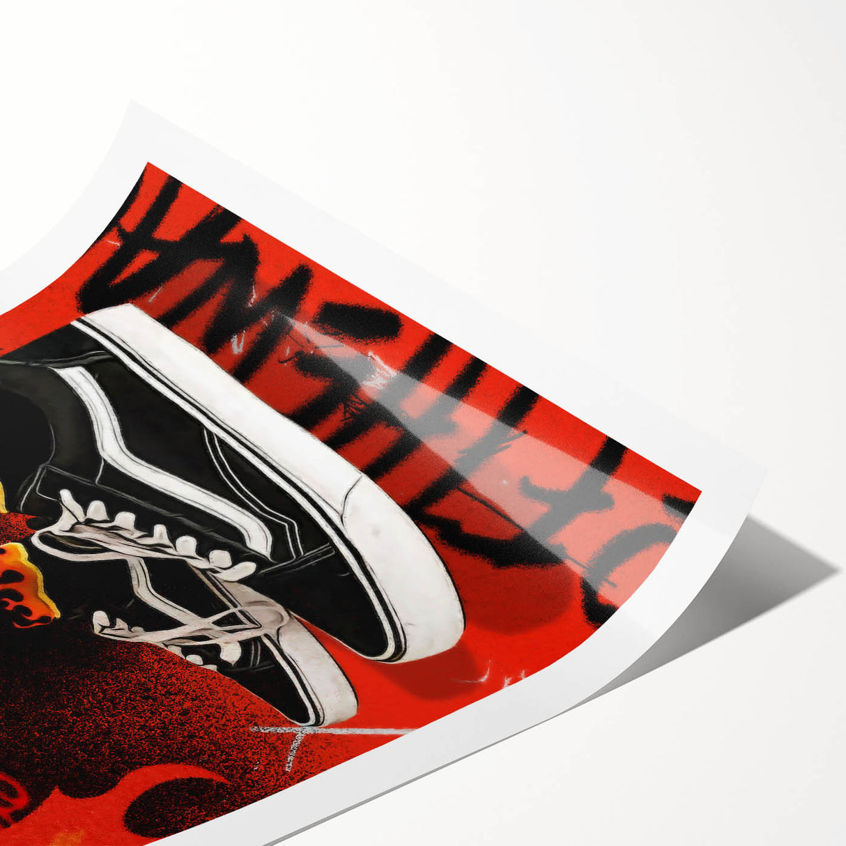 Vans Pop Art Wall Art - Bold Flame Sneakers Canvas Print