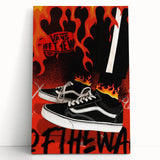 Vans Pop Art Wall Art - Bold Flame Sneakers Canvas Print