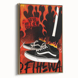 Vans Pop Art Wall Art - Bold Flame Sneakers Canvas Print