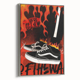 Vans Pop Art Wall Art - Bold Flame Sneakers Canvas Print