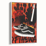 Vans Pop Art Wall Art - Bold Flame Sneakers Canvas Print