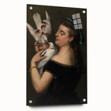 Elegant Realism Portrait | Woman with Pigeons by Gustave Courbet Print