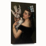 Elegant Realism Portrait | Woman with Pigeons by Gustave Courbet Print