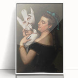 Elegant Realism Portrait | Woman with Pigeons by Gustave Courbet Print
