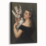 Elegant Realism Portrait | Woman with Pigeons by Gustave Courbet Print