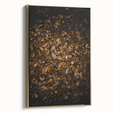 Vintage poster art of a fall landscape on framed canvas, featuring golden hues, ideal for bedroom wall decor.